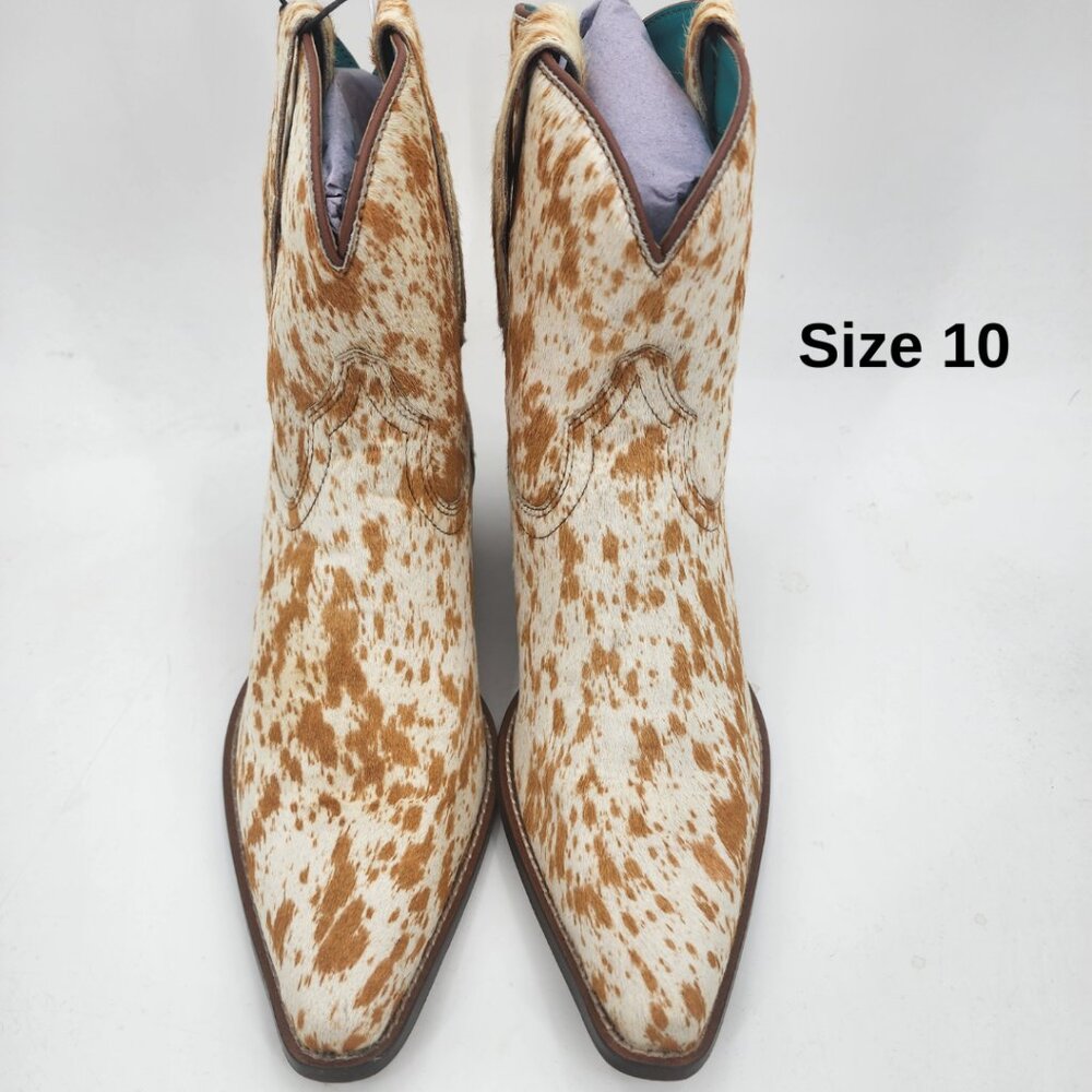 MYRA BAG Cowdie Hair On Hide Shortie Cowboy Boots 7-10 NWT - Picture 14 of 15